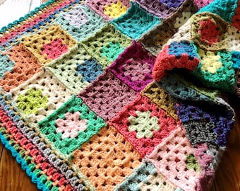 EASY CROCHET PATTERN crochet blanket/granny square/crochet afghan/crochet blanket baby/crochet blanket pattern/baby blanket pattern