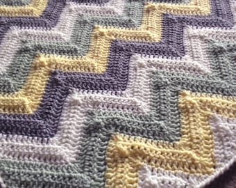CHEVRON CROCHET BLANKET pattern/ripple blanket/ripple crochet blanket/crochet pattern blanket/Solid Chevron Blanket modern traditional gift