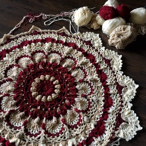 CROCHET MANDALA PATTERN/Crochet blanket Pattern/meditation blanket/mandala rug/crochet rug pattern/crochet pattern/meditation rug zen rug image 3