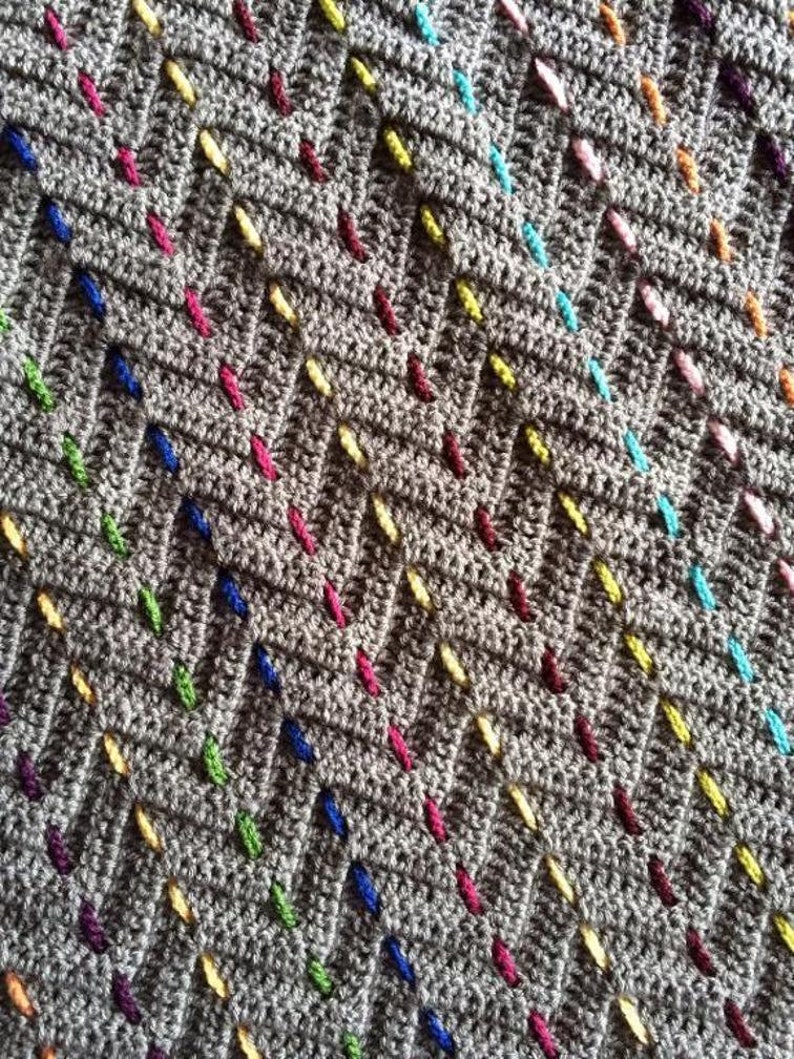CROCHET RIPPLE BLANKET pattern/crochet baby gift/chevron crochet pattern/baby blanket pattern/crochet afghan/crochet blanket pattern gift image 10
