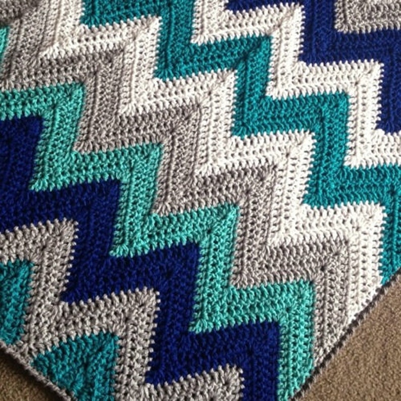 CHEVRON CROCHET BLANKET pattern/ripple blanket/ripple crochet blanket/crochet pattern blanket/Solid Chevron Blanket modern traditional gift image 10