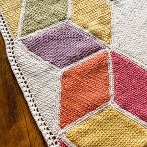 TUMBLING HEXAGONS CROCHET blanket pattern/crochet baby blanket/easy crochet pattern/Modern Patchwork Blanket/baby blanket/baby shower gift image 4