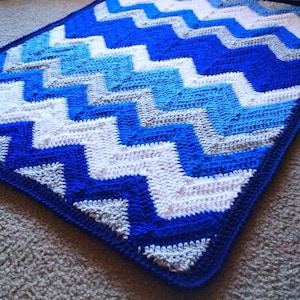 CHEVRON CROCHET BLANKET pattern/ondulation couverture/ondulation crochet couverture/crochet modèle couverture/solide Chevron couverture moderne cadeau traditionnel image 3