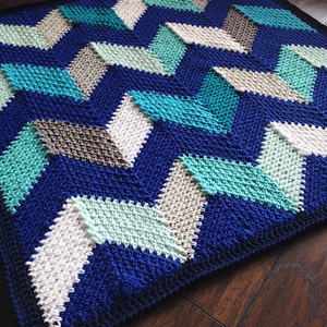 CHEVRON BLANKET CROCHET/Baby blanket pattern/popular crochet baby/geometric crochet blanket/geometric blanket, unique fun modern linen image 7