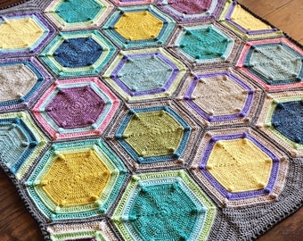 HEXAGON CROCHET PATTERN/crochet blanket baby gift/crochet blanket pattern/baby blanket pattern/crochet afghan/crochet blanket pattern baby