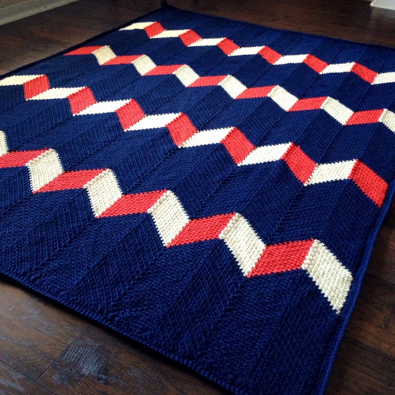 CHEVRON BLANKET CROCHET/Baby blanket pattern/popular crochet baby/geometric crochet blanket/geometric blanket, unique fun modern linen image 8
