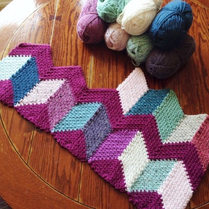 CHEVRON BLANKET CROCHET/Baby blanket pattern/popular crochet baby/geometric crochet blanket/geometric blanket, unique fun modern linen image 10