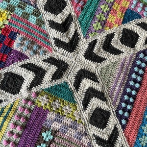 COLOR RIOT BLANKET patterns/crochet baby blanket/crochet blanket/crochet granny square/easy crochet pattern/easy blanket pattern/art blanket image 9
