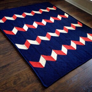 CHEVRON BLANKET CROCHET/Baby blanket pattern/popular crochet baby/geometric crochet blanket/geometric blanket, unique fun modern linen image 9