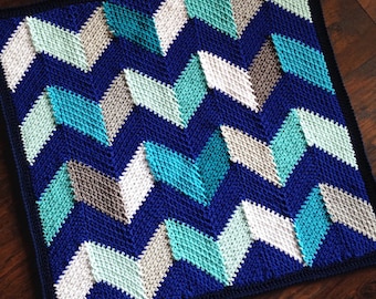 CHEVRON BLANKET CROCHET/Baby blanket pattern/popular crochet baby/geometric crochet blanket/geometric blanket, unique fun modern linen