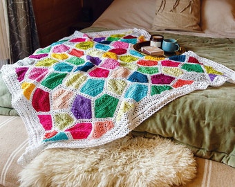 Sugarfrost Blanket Crochet/blanket pattern/crochet blanket/baby blanket/Tiny Garden/modern traditional motif texture unique throw tutorial