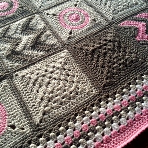 MODERN PATCHWORK CROCHET blanket pattern/crochet baby blanket/easy crochet pattern/Modern Patchwork Blanket/baby blanket/baby shower gift image 3