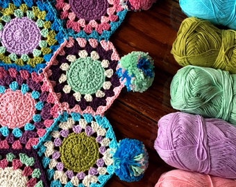 EASY Häkelmuster Häkeldecke/Oma Hexagon/Häkeldecke Baby/Häkeldecke Muster/Häkeldecke Muster/Babydecke Häkeldecke