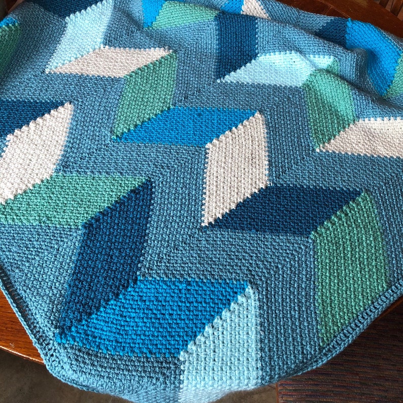 CHEVRON BLANKET CROCHET/Baby blanket pattern/popular crochet baby/geometric crochet blanket/geometric blanket, unique fun modern linen image 3