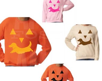 Long Haired Dachshund Weiner Dog Jack-O-Lantern Pumpkin