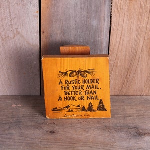 Vintage Mid Century Los Angeles CA Rustic Mail Holder Kitsch Souvenir