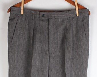 Vintage 90s ZANELLA Heather Gray Gabardine Quadruple Pleated