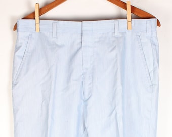 1980's Men's Blue Seersucker Preppy Dress Pants Haggar Brand 32 x 28