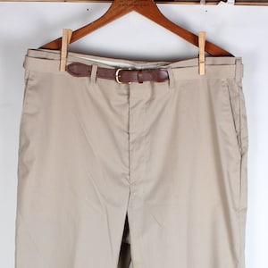Vintage Haggar Khaki Dress Pants with Belt - 1980s Summer Weight (34x32)
