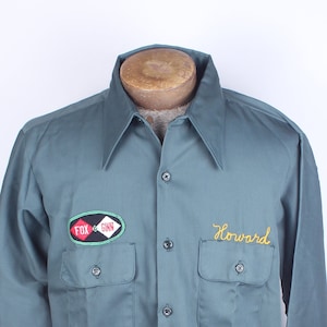 Vintage Green Workwear Shirt: Fox and Ginn, Chain Stitched 'Howard', Size 16 Large bild 1