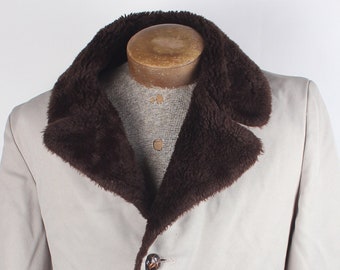 1950s 1960s Sovereign by Curlee Clothes Men's Long Overcoat, Size