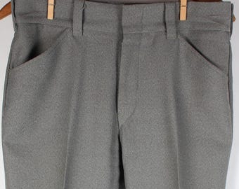 Vintage Men's 70s/80s Grey LEVI'S Action Slacks Polyester USA Made