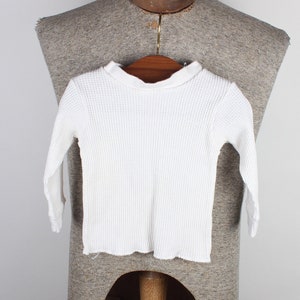 Vintage 1980s Era White Waffle Cotton Jordon Lee Brand Thermal Size 6 12 mo.