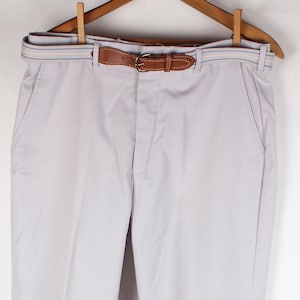 Vintage 1980s Men&#39;s Dress Pants with Belt: Preppy Style 34x30