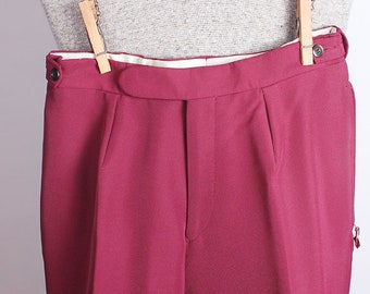 1960s Era Men&#39;s Youth&#39;s Spinnerin Brand Burgundy Swiss Jodpurs Breeches Equestrian Riding Pants Size 32
