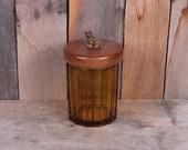 Vintage 1950 39 s Era Amber Glass Scottie Dog Topped Humidor Cigar Pipe Tobacco