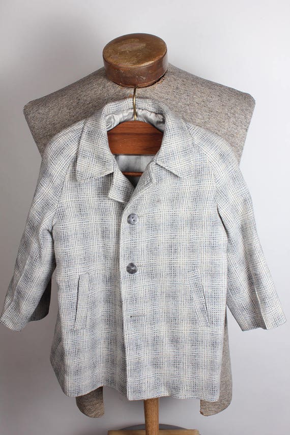 1960's Era Plaid Gray Easter Dress Coat Handmade V