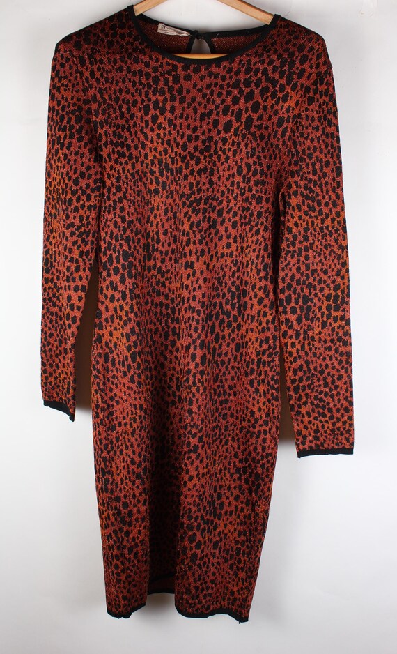 Vintage 80s Leopard Print Dress: Davide Cenci Tro… - image 1