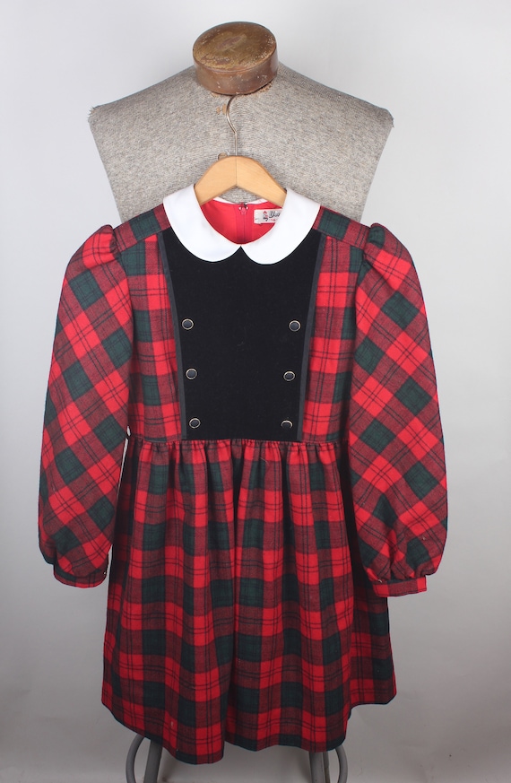 Vintage Girls Lienwei Brand Christmas Dress Plaid 