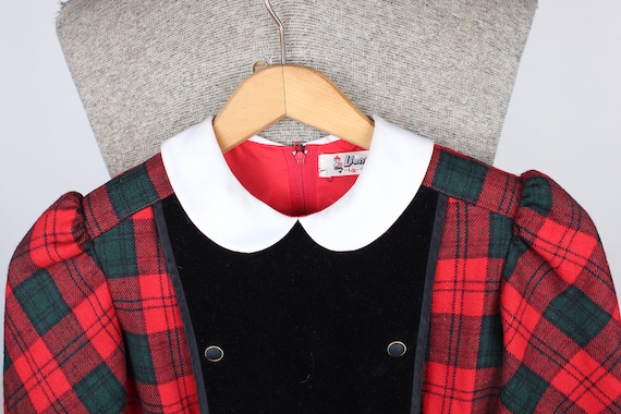 Vintage Girls Lienwei Brand Christmas Dress Plaid… - image 3