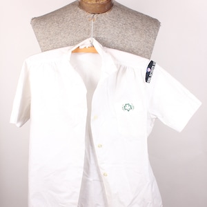Vintage 50&#39;s 60&#39;s Era Girl Scout Cadette Brand Blouse with Patches Embroidery Size M