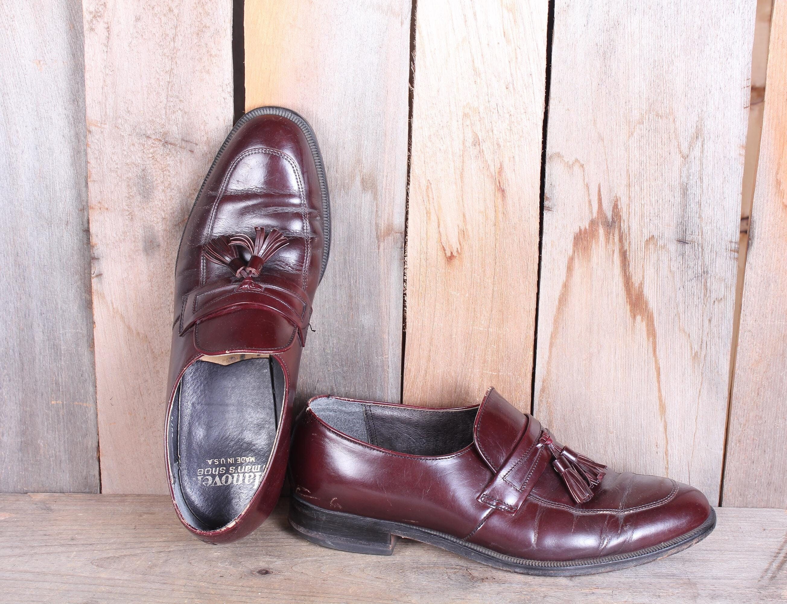 Vintage 1970s Hanover Cordovan Leather Tassel Loafers - Size  display picture 2