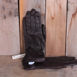 Pair Vintage Brown Leather 1980&#39;s Women&#39;s Driving Gloves NOS Never Worn