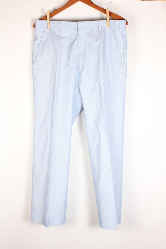 1980 s Men s Blue Seersucker Preppy Dress Pants Haggar Brand 32 X