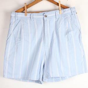 80s Blue and White Striped Shorts - Etsy