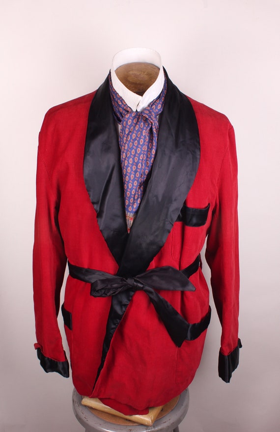 Corduroy top smoking jacket
