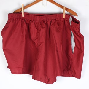 Vintage 1980&#39;s Era Swim Trunks Burgundy and Gray Accents Men&#39;s Size 4XL