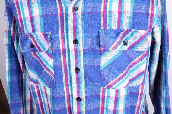 Vintage 1990s McGregor Brand Shirt Pink Blue Plai… - image 4