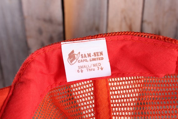 1980s Era Sam Sen Brand Hunter Orange Snap Back A… - image 4
