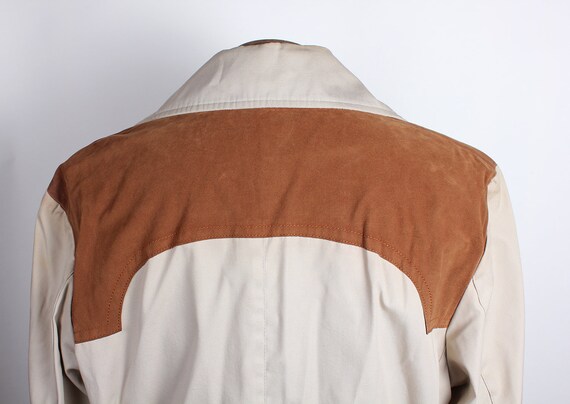 Vintage Tan Western Style Trench Coat Rain Coat M… - image 4