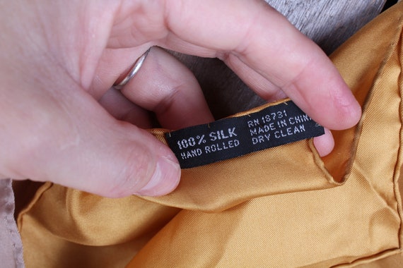 Pair Men's Handkerchief Pocket Squares Gold Silk … - image 3