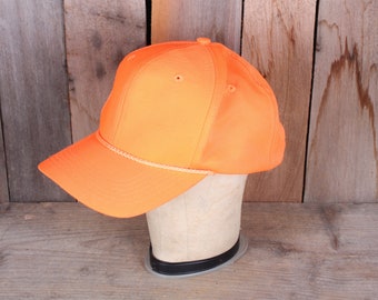 1980s Era Hunter Orange Snap Back Adjustable Trucker Hat One Size Fits Most