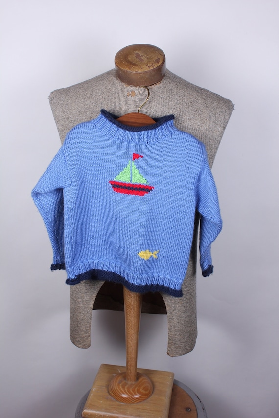 vintage preppy sailboat sweater Gem