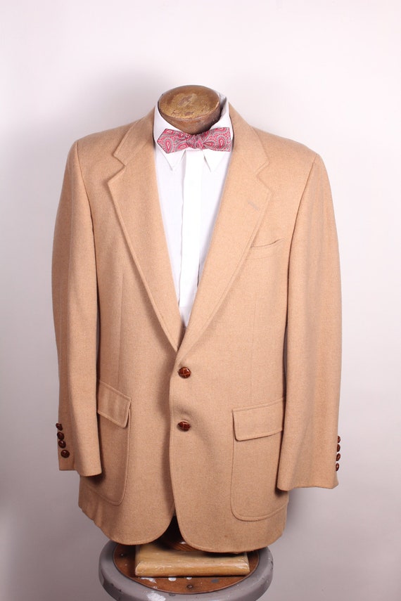 1980 s Farrell s Brand Mongolian Camel Hair Tan Men s 43 Long Overcoat Sport Coat Leather Buttons Etsy Ireland