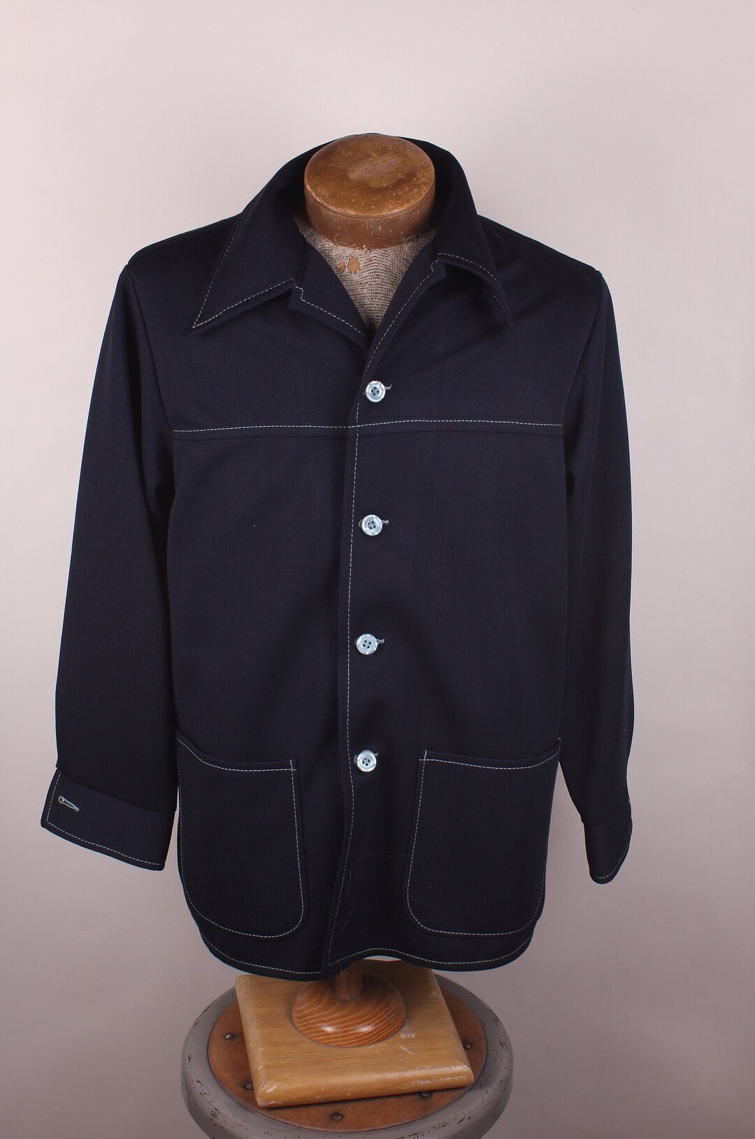 Vintage Mens 1970's Time Out Brand Leisure Jacket Navy Etsy
