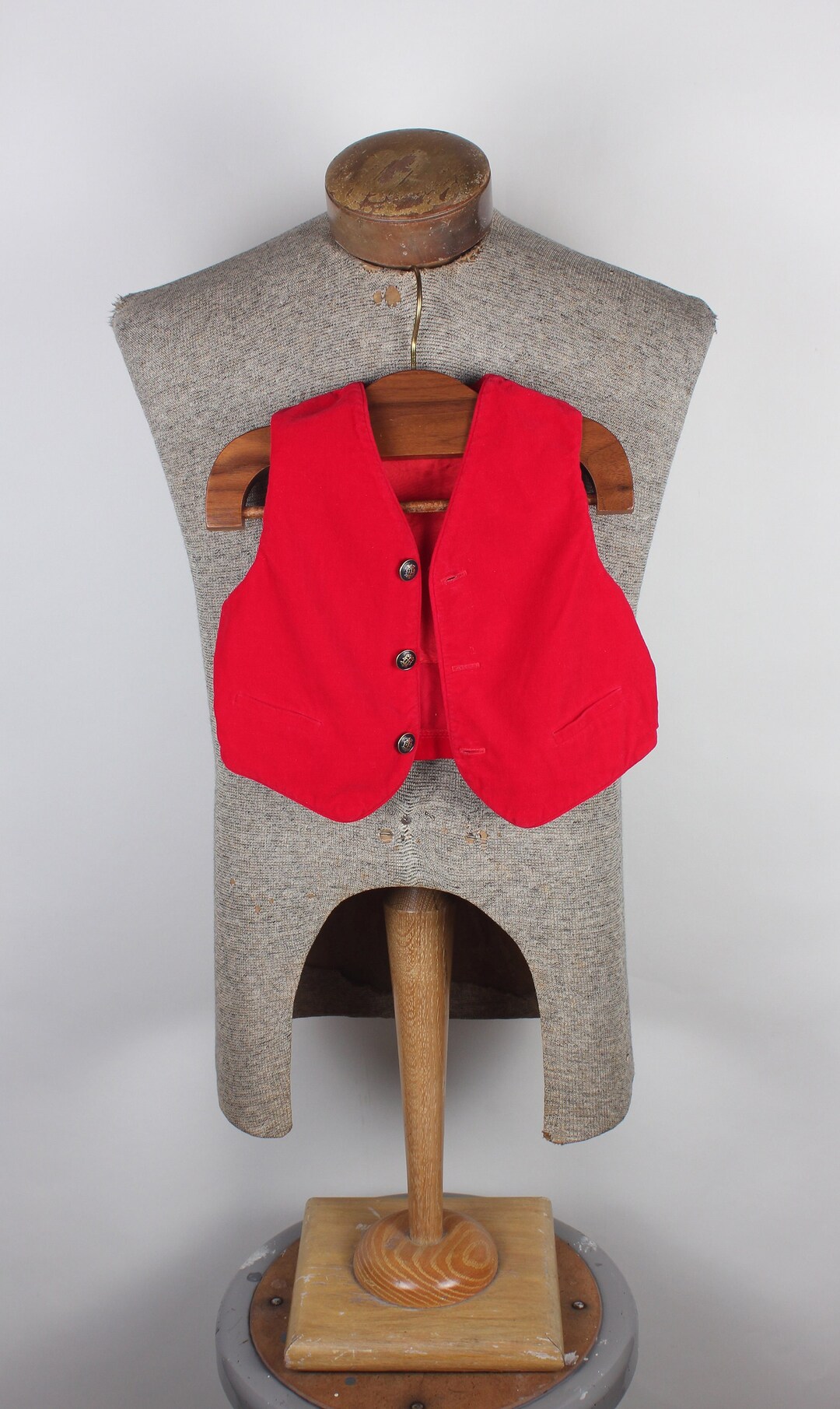 Vintage 1960's Era Red Velvet Baby Boy Dress Vest With Etsy